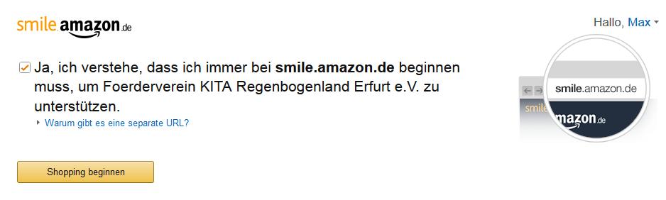 Anleitung Smile.Amazon.de Schritt 2